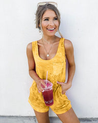 Summer Casual Women Print Playsuits Jumpsuit by Pockets 2019 New Lace Up Jumpsuit Sleeveless Women Fashion Summer Shorts