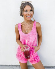 Summer Casual Women Print Playsuits Jumpsuit by Pockets 2019 New Lace Up Jumpsuit Sleeveless Women Fashion Summer Shorts