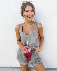 Summer Casual Women Print Playsuits Jumpsuit by Pockets 2019 New Lace Up Jumpsuit Sleeveless Women Fashion Summer Shorts