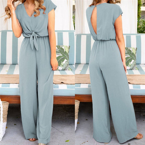 2020 New Women Sexy Sleeveless V-neck Romper Lasies Sexy Skinny Jumpsuit Summer Fashion Solid Color Jumpsuit for Ladies