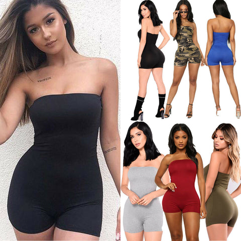 2020 New Women Sexy Sleeveless V-neck Romper Lasies Sexy Skinny Jumpsuit Summer Fashion Solid Color Jumpsuit for Ladies