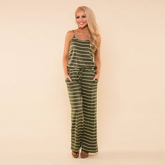 LOSSKY Casual Loose Solid Strap Jumpsuit Sexy Sleeveless Pocket Women Summer Korean Style Rompers Fashion New Playsuits Bodysuit