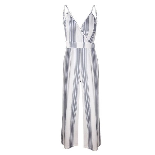 Womail bodysuit Women Summer Sleeveless Strip Jumpsuit Print Strappy Holiday Long Playsuits Trouser Fashion 2019 f28
