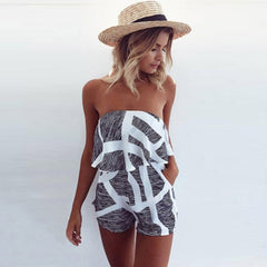 2020 new Spring summer Women's Jumpsuit Ruffles Off-the-Shoulder  Rompers Fashion Ladies Tube top V-neck Short Pants Jumpsuits