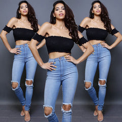 Fashion Female Casual Sexy Chest Hollow Out Crop Top Solid Sexy Women Slim Tank Tops Tee Shirt