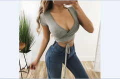 Fashion Female Casual Sexy Chest Hollow Out Crop Top Solid Sexy Women Slim Tank Tops Tee Shirt