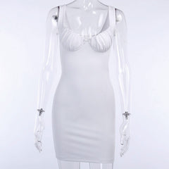 LVINMW Sexy Skinny Bralette With Bow Low Cut Slim Dress 2020 Women Summer Fashion Sleeveless Backless Dress Female Party Club