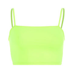Hot Casual Neon Green Crop Top Women Camis Streetwear Slim Sexy Summer Tops 2020 Strap Cropped Neons Fashion Tops Haut Femme топ
