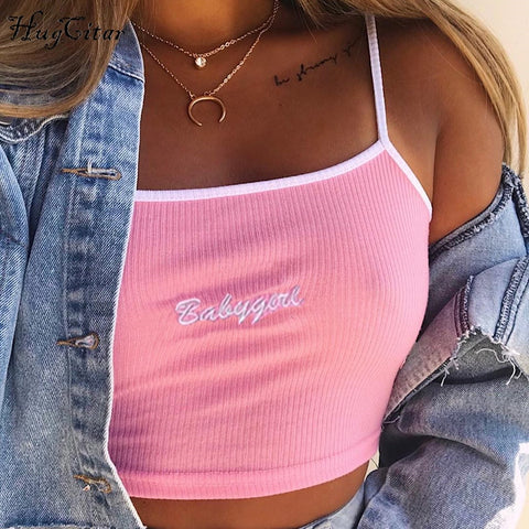 2018 Fashion Hot New Women's Summer Basic Sexy Strappy Sleeveless Racerback Crop Top High Quality
