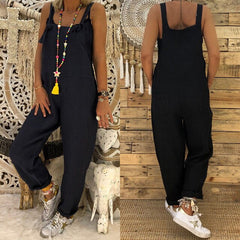 Fashion New Women Casual Strap Dungarees Overalls Jumpsuit Ladies Girls Trousers Pants Long Loose Solid Playsuit