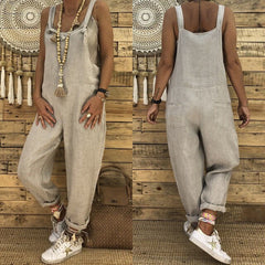 Fashion New Women Casual Strap Dungarees Overalls Jumpsuit Ladies Girls Trousers Pants Long Loose Solid Playsuit