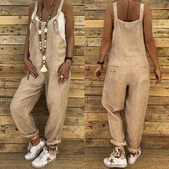 Fashion New Women Casual Strap Dungarees Overalls Jumpsuit Ladies Girls Trousers Pants Long Loose Solid Playsuit