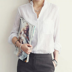 Chemisier Femme Womens Tops Fashion 2020 Summer Linen White Shirt Women Long Sleeve Blouse Korean Woman Clothes Roupas Femininas