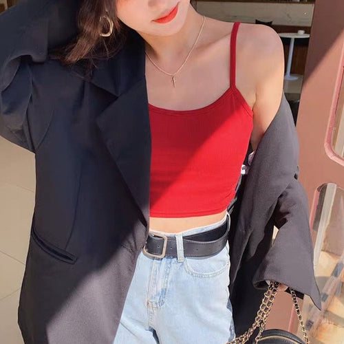 New Fashion Women Sexy Solid Summer Camis Crop Top Female Casual Tank Tops Vest Sleeveless Cool Streetwear Club High Street