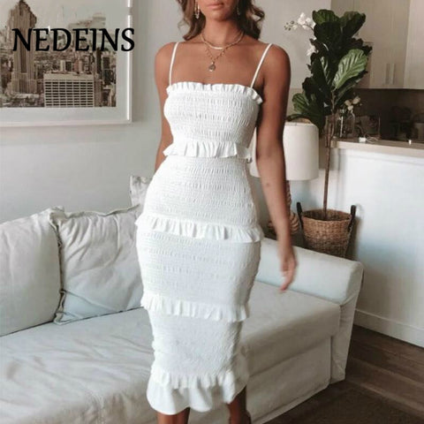Summer Women White Lace Halter Dress Sexy Backless Beach Dresses 2020 Fashion Sleeveless Spaghetti Strap Casual Mini Sundress