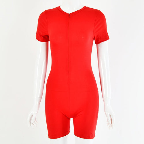 Missakso Solid Sexy Tracksuits Bandage Streetwear Short Sleeve Fashion Lady Outfits Autumn Women Skinny Playsuits