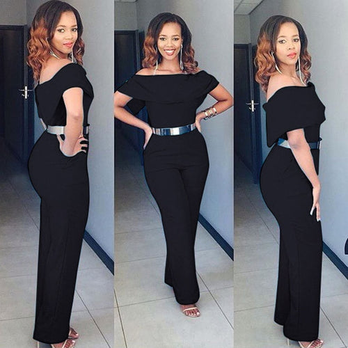 Fashion Women Lady Short Sleeve Off Shoulder Clubwear Playsuit Bodycon Slim Party Jumpsuit Trousers Romper Plus Size Jumpsuits